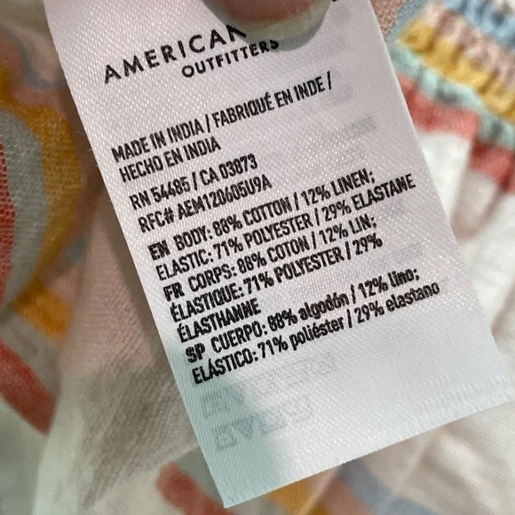 American Eagle scrunch crinkle crop top linen cotton blend - Picture 5 of 5